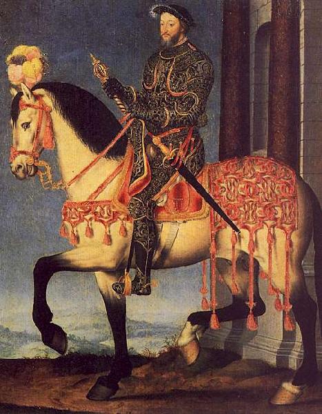 Francois Clouet Portrait of Francois I on Horseback oil painting picture